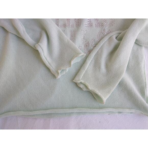 VS PINK Sweater Mint green Silver Bling/ Rhinestones XS - Picture 6 of 7